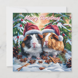 Julanteckningskort för Santa Guinea Grisar Anteckningskort