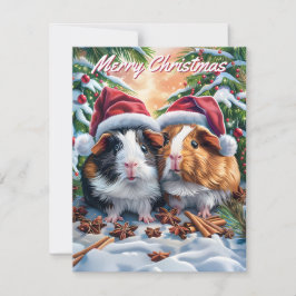 Julanteckningskort för Santa Guinea Grisar Anteckningskort