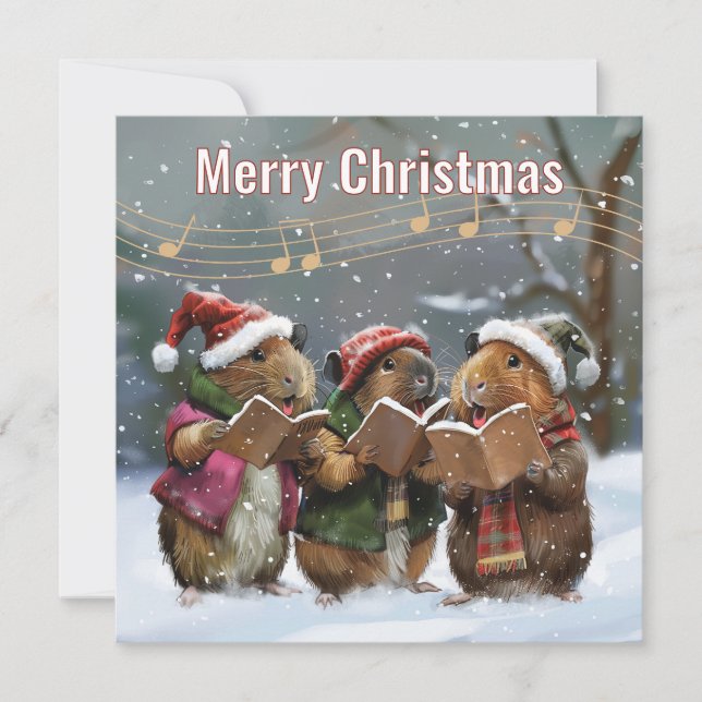 Julanteckningskort för sjömän i Guinea Gris Sång Anteckningskort (Framsida)