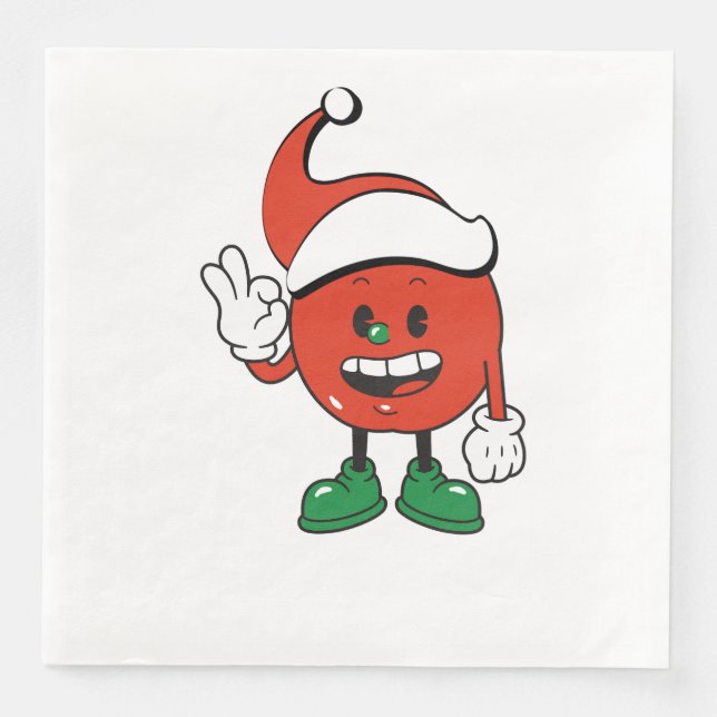 Juläpple - En söt och festlig juldesign Pappersservett (Framsida)
