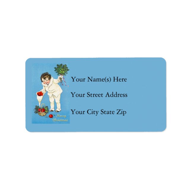 Juläpples Vintage Adressetikett (Framsidan)