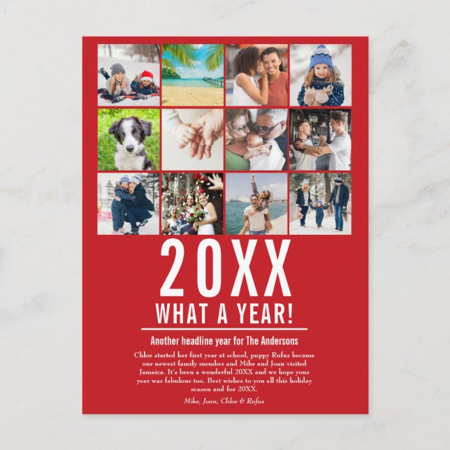 Julår i Photo Collage Snöflingor Helg Vykort (Framsida)