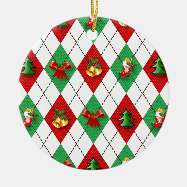 Julargyle Deprornament Round Julgransprydnad Keramik (Framsidan)