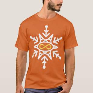 Julautism Medvetenhet Snowflake Guld Infinity T Shirt