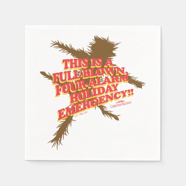 Julavacation | Akut med fyra varningar för Helgdag Pappersservett (Framsidan)