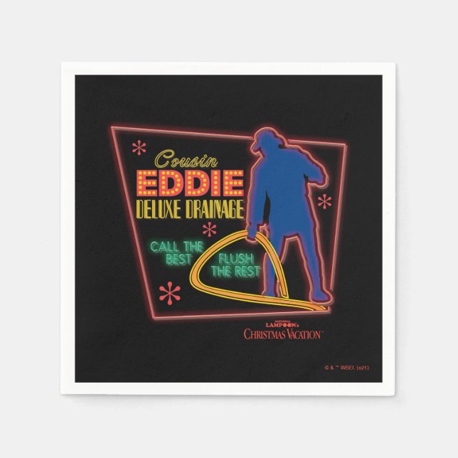 Julavacation | Cousin Eddie Neon Sign Pappersservett (Framsidan)