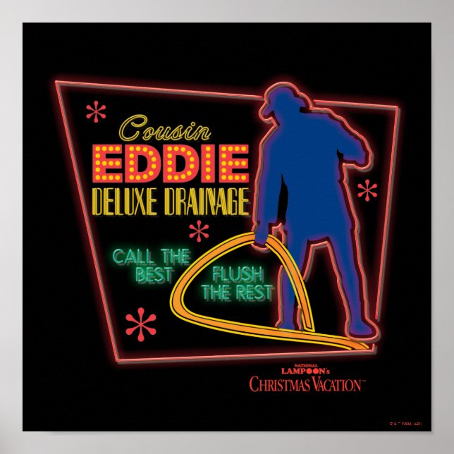 Julavacation | Cousin Eddie Neon Sign Poster (Framsidan)