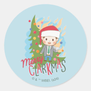 Julavacation Merry Clarkmas Runt Klistermärke