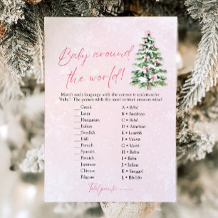 Julbaby Böjs runt världen - Baby Shower Inbjudningar