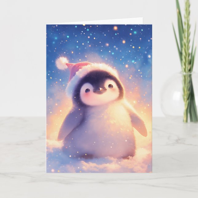 Julbaby Pingvin Kort (Framsida)