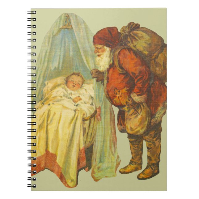 Julbaby Santa Clause Vintage Anteckningsbok (Framsidan)