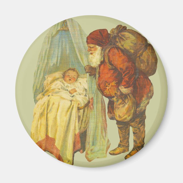 Julbaby Santa Klaus Vintage Magnet (Framsidan)