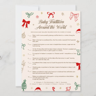 JulBaby Shower Baby Traditioner Spelkort Inbjudningar