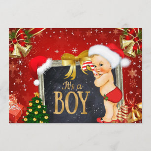 Julbaby showerinbjudan med en vintage inbjudningar
