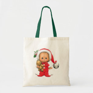 Julbabyälva och nalle tygkasse
