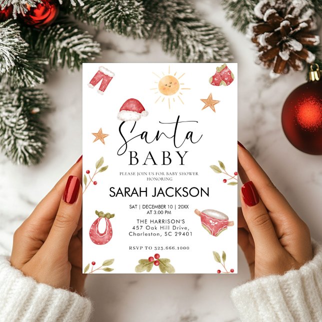 Julbabydusch i Santa baby Inbjudningar (Skapare uppladdad)