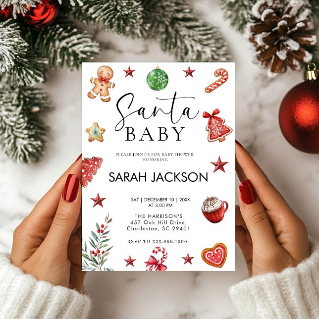 Julbabydusch i Santa baby Inbjudningar (Skapare uppladdad)