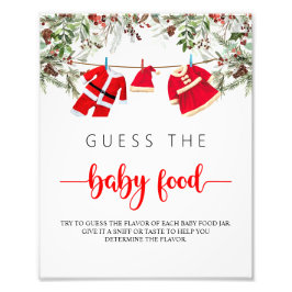 Julbabyskor Gissa matmärket Baby Fototryck
