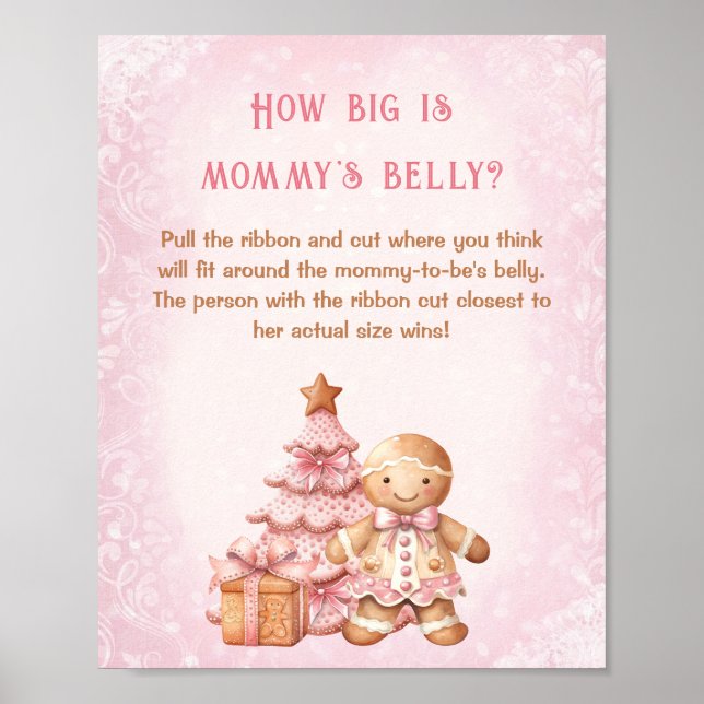 Julbabyskor Hur stor är Mamma Belly? Poster (Framsidan)
