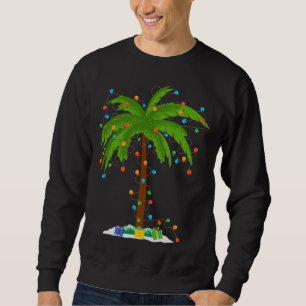 Julbäcken Handflatan Träd med Tropica från Julafto Lång Ärmad Tröja