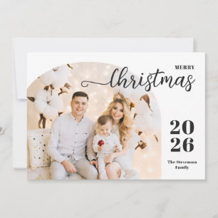 Julbåge 1 foto modern minimalistisk blått julkort