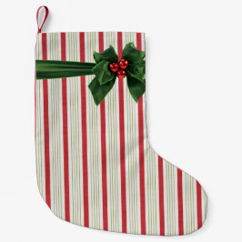 Julbåge med stripbakgrund liten julstrumpa