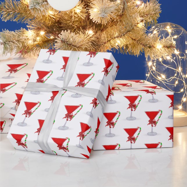 Julbåge på Holiday Martini med sockerdrickssock Presentpapper (Helgdagar)