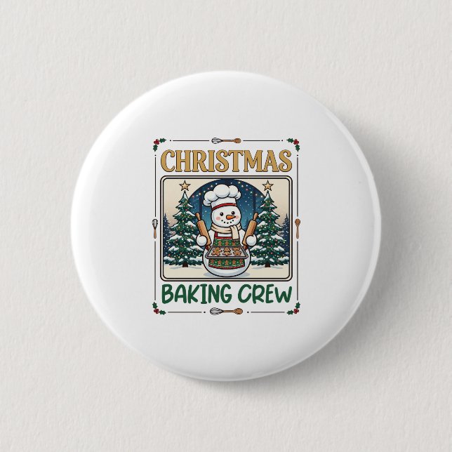 Julbakande Besättning Snömannen Chef Gingerbread C Knapp (Framsida)
