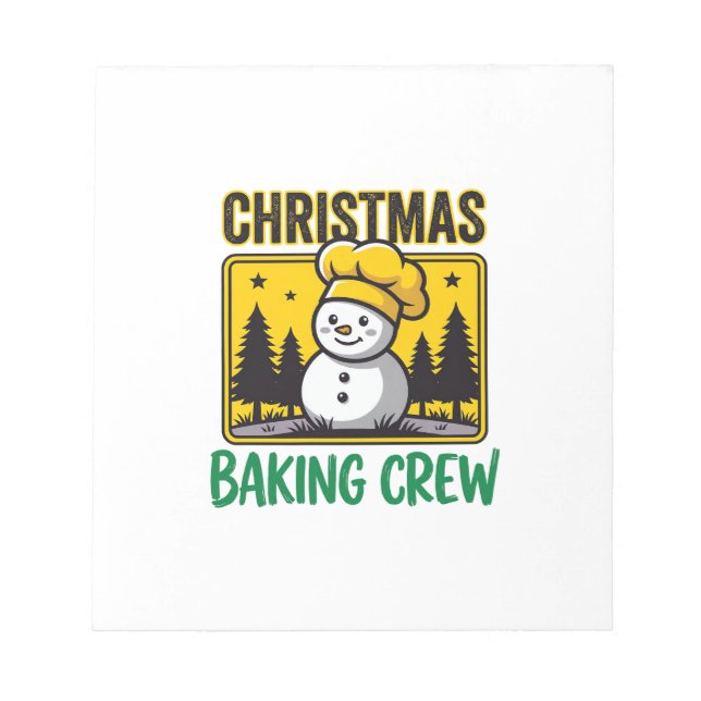Julbakande Crew Snöman Juldesign Anteckningsblock (Framsida)