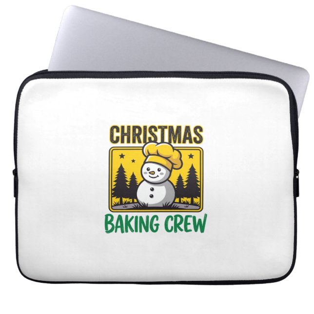 Julbakande Crew Snöman Juldesign Laptop Fodral (Framsidan)
