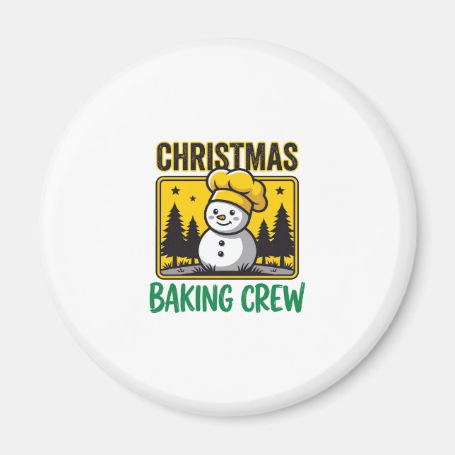 Julbakande Crew Snömannen Holiday Design Magnet (Framsidan)
