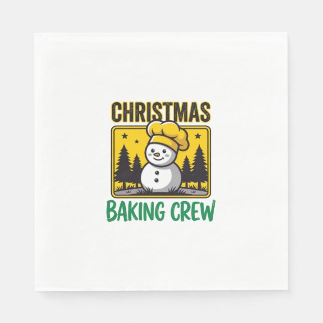 Julbakande Crew Snömannen Holiday Design Pappersservett (Framsidan)