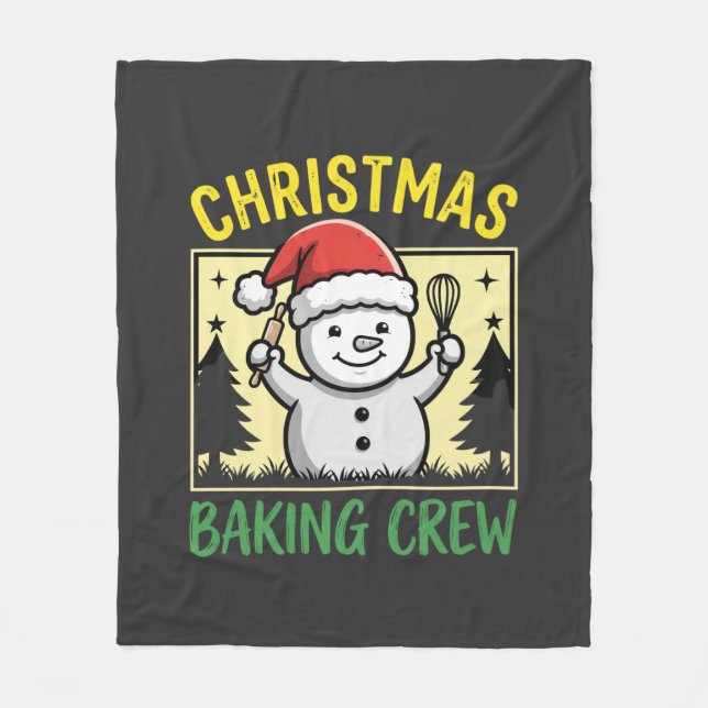 Julbakande Crew Snömannen Holiday Fleecefilt (Framsidan)