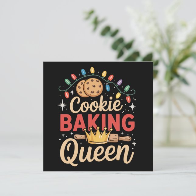 Julbakande Drottning Bagare Bageri Jul  Julkort (Stående Fram)