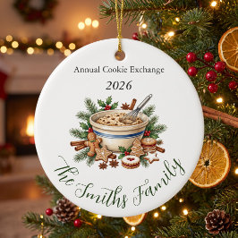 Julbakelse firande Gingerbread Cookie Exchange Hög Julgransprydnad Keramik