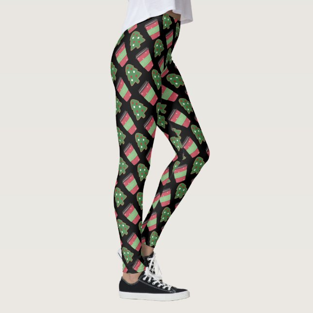 Julbakelse och kaffestrumpbyxor leggings (Höger)