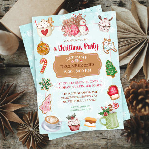 Julbakelse Varm Choklad Julfest Inbjudan