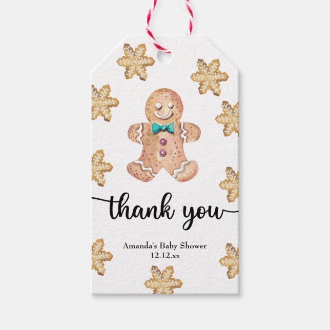 Julbakelser baby shower tack presentetikett (Framsidan)