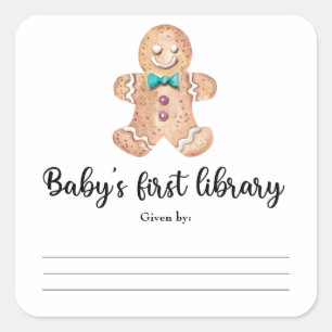 Julbakelser - Babys första bibliotek Fyrkantigt Klistermärke