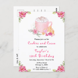 Julbakelser och kakao födelsedagsfest Rosa Vykort