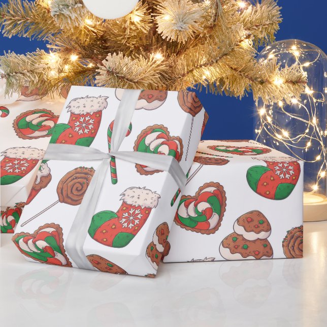 Julbakelser och strumpor Presentpapper (Helgdagar)