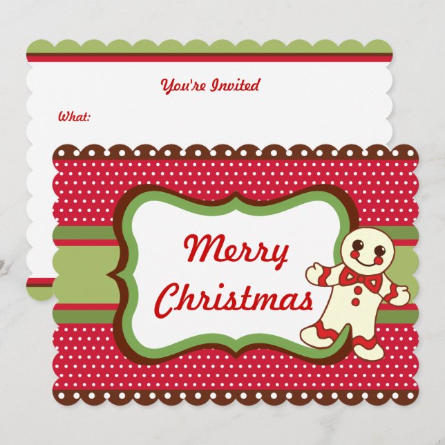 Julbakelsinbjudningar Inbjudningar (Fram/baksida)