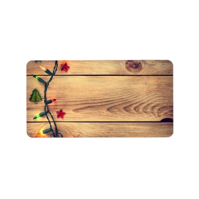 Julbakgrund med Ljus Adressetikett (Framsidan)