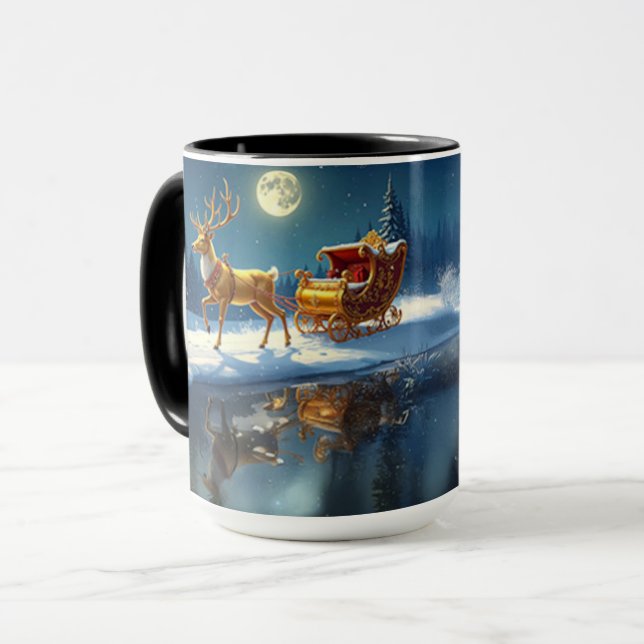 Julbakgrund Renar Körsläd Mug Mugg (Framsida vänster)