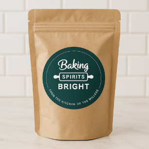 Julbaking Spirits Bright Grönt Kitchen Runt Klistermärke