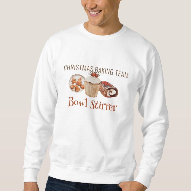 Julbaking Team Bowl Stirrer T-Shirt Lång Ärmad Tröja (Framsida)