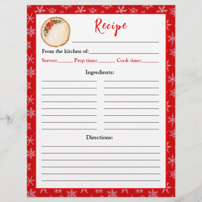 Julbakning Jul Paj Recept Sida Reklamblad (Framsidan)