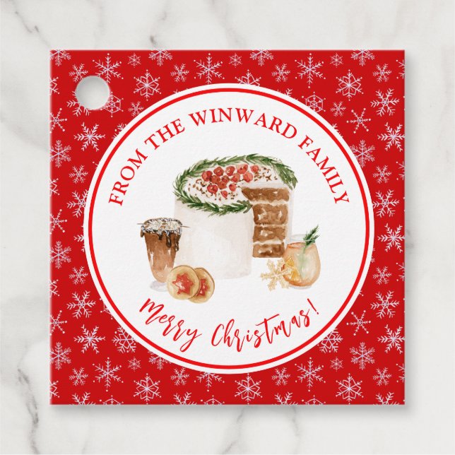 Julbakning Julkaka Gåvor Etiketter (Framsida)