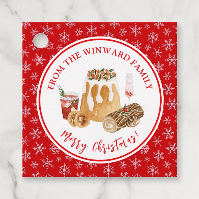 Julbakning Julpudding Gåvor Etiketter (Framsida)