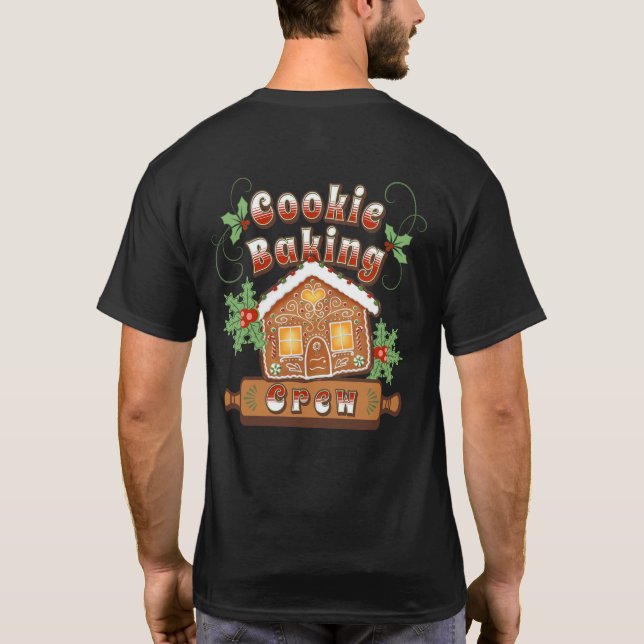 Julbakning Pepparkakshus Crew -  T Shirt (Baksida)